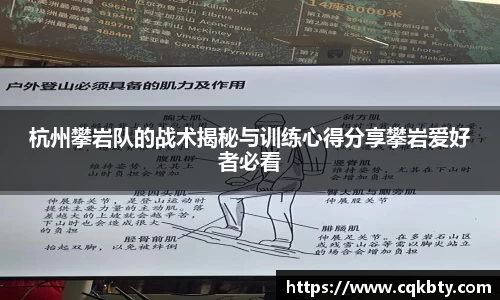杭州攀岩队的战术揭秘与训练心得分享攀岩爱好者必看